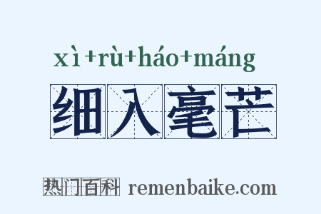 细入毫芒是什么意思的图片